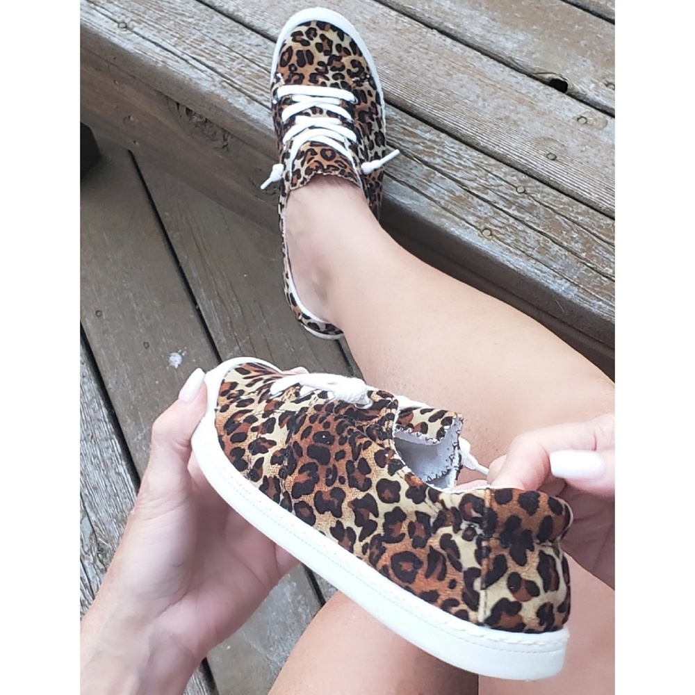 Leopard Animal Print Super Soft  Slip-On Sneaker - Picture 3 of 6
